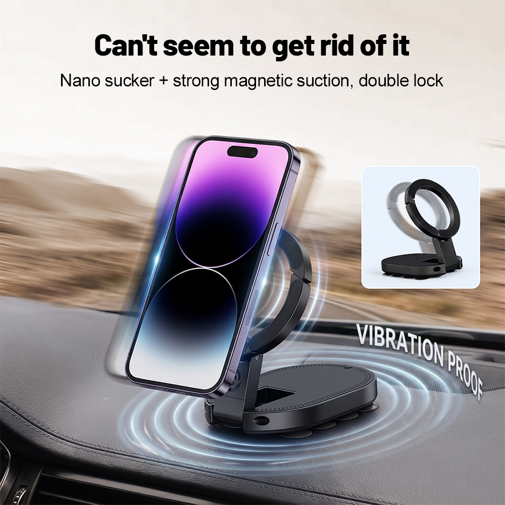 Electronics And Gadgets - 360° Rotation 3‑In‑1 Suction Cup Magnetic