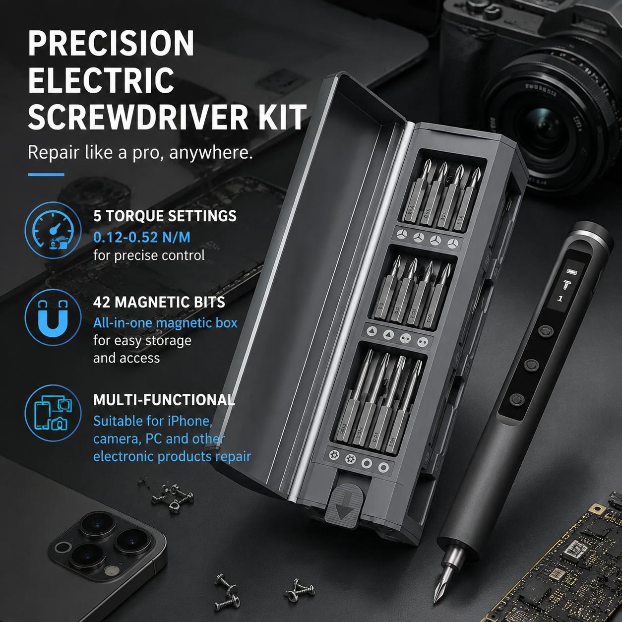 Electronics Repair Gadgets - 49 in 1 Precision Electric Screwdriver