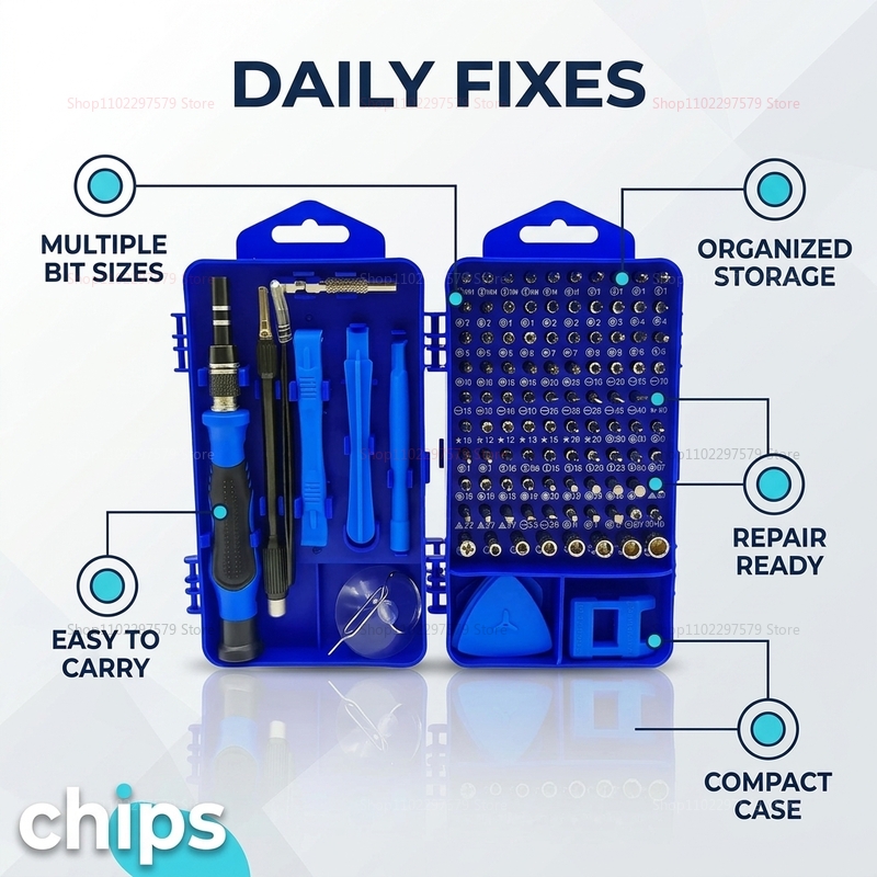 115 in 1 Multifunctional Screw - Electronics Repair Gadgets ulasan dan harga